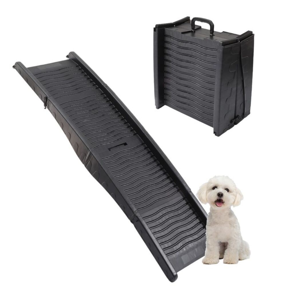 Dog Ramp for Bed Non-Slip Portable Folding Stairs Black
